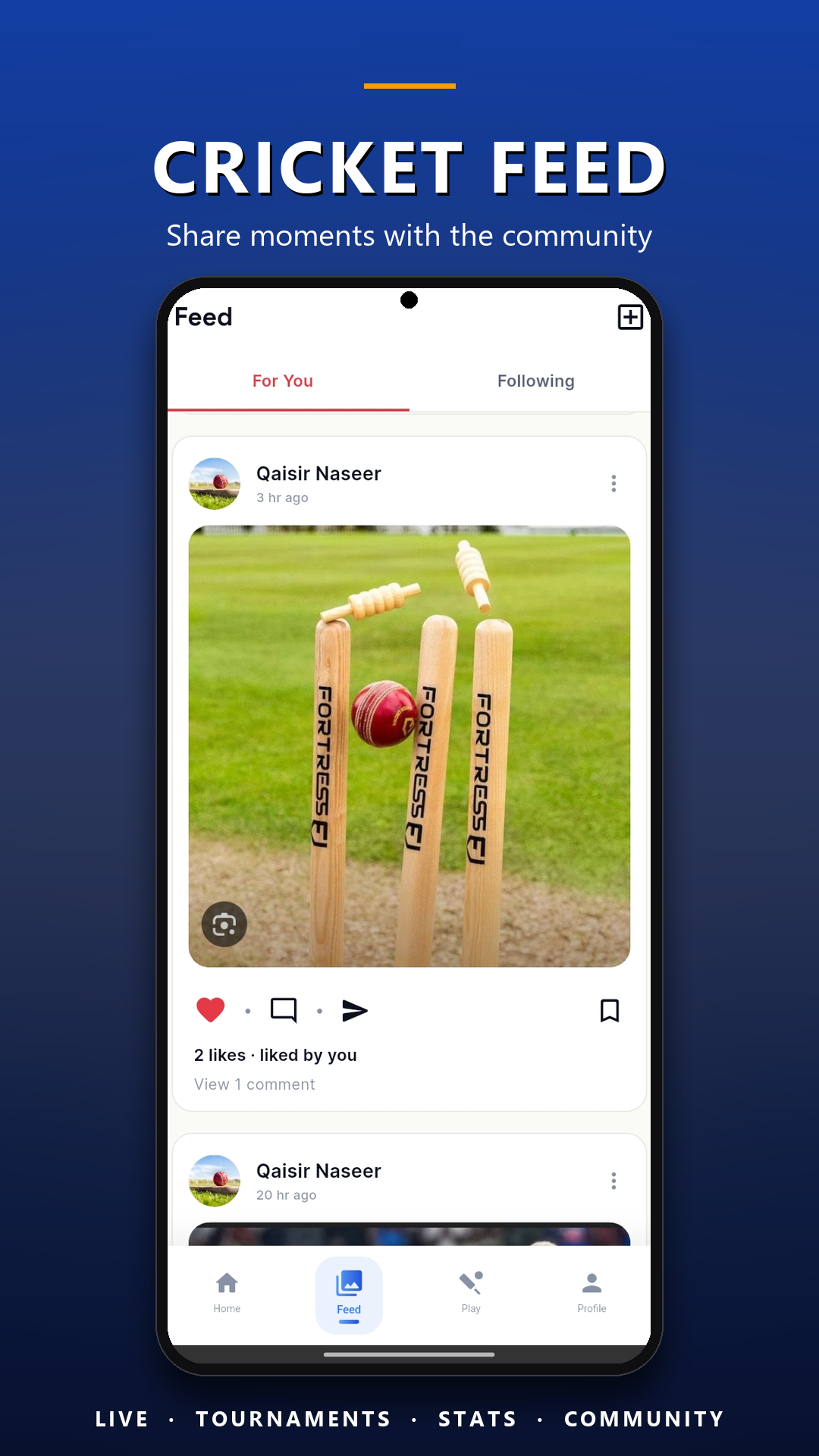 Community cricket feed